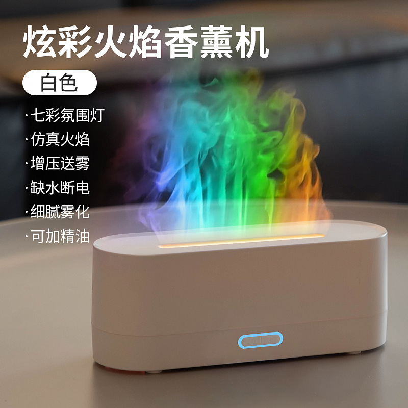 新型国境を越えたデスクトップ七彩シミュレーション炎アロママシン家庭用ホテルusb空気加湿器アロママシン|undefined