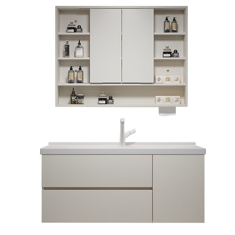 Gabinete de baño de madera sólida multicapa cerámica integral cuenca plegable Feng Shui espejo gabinete de lavabo de baño lavabo gabinete de lavabo image 6