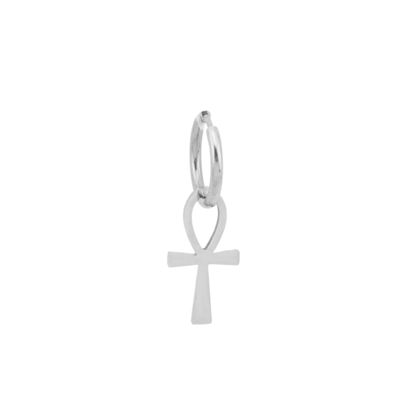 1 Piece Casual Simple Style Cross Polishing Stainless Steel Drop Earrings display picture 1