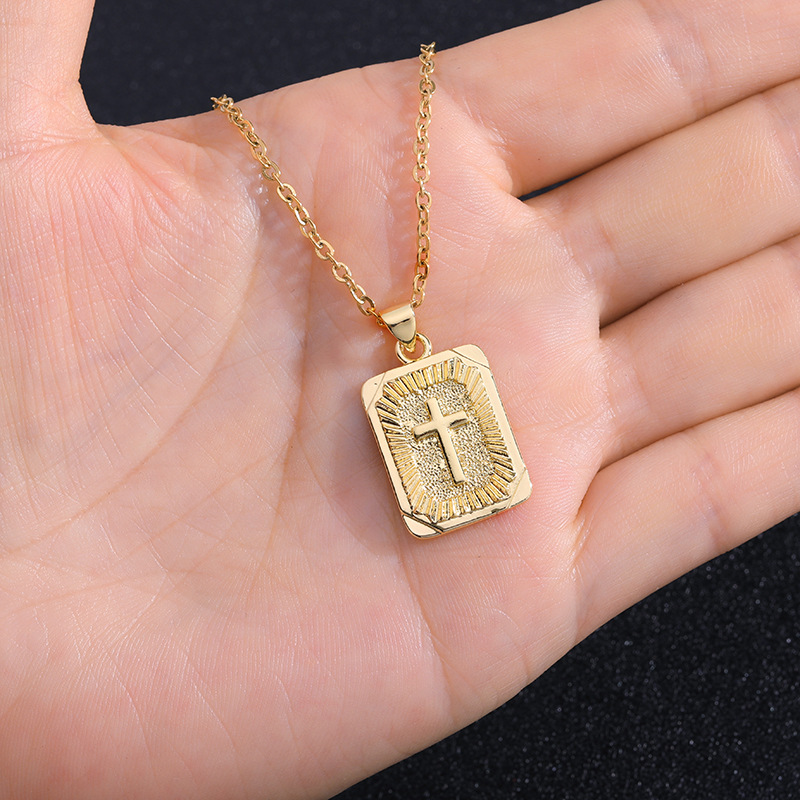 cable chain Chain Type 1 Piece Quantity Copper Simple Style Plating Geometric Pendant Necklace