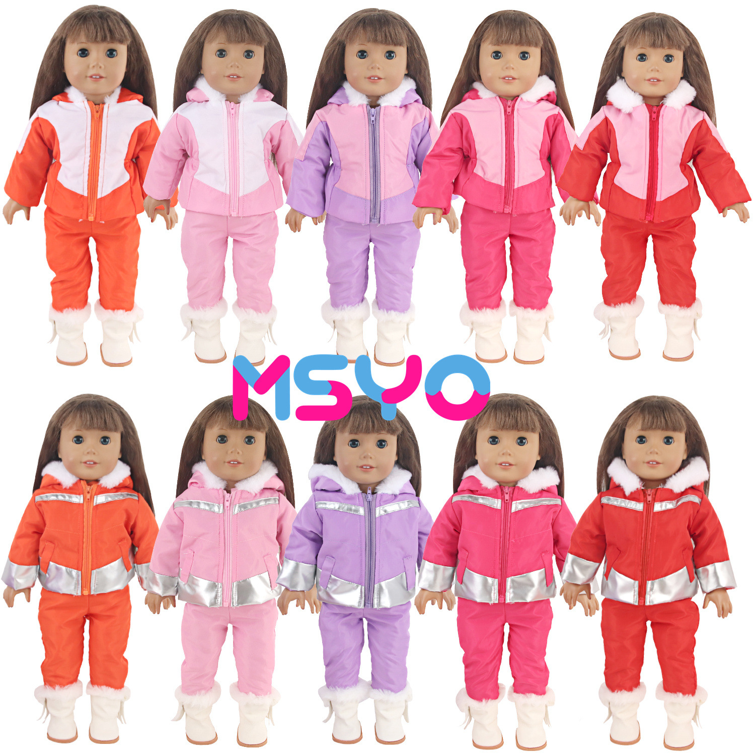 新款18寸美国女孩娃娃冬款衣服重生娃娃玩具棉衣裤棉袄羽绒服娃衣