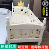 European style Baby bed white solid wood Spliced bed Widening bed Adult boy girl Children bed guardrail Yanbian