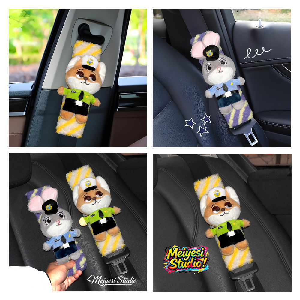 Car Seat Belt Shoulder Pads Zootopia Judy Nick Car Seat Belt Covers Car Interior Decoration Accessories