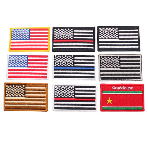 Minghao multi-color American flag cloth patch tactical outdoor backpack Velcro embroidered square armband badge