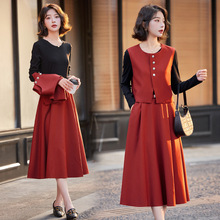 港风气质御姐范长裙两件套早春新款女流行显瘦轻熟职业套装潮