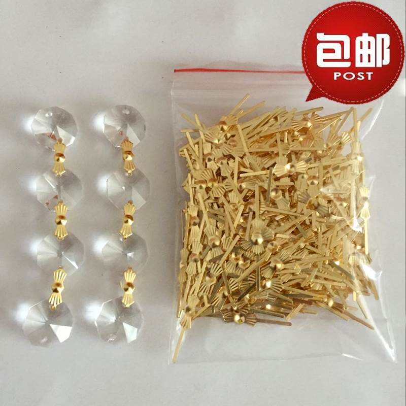 Crystal Light Accessories Golden Copper Butterfly Buckle DIY Bead Curtain Metal Accessories Crystal Triangle Strip Connector