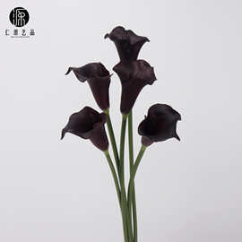 工厂直销 仿真花PU月牙马蹄莲手感假花 设计花艺插花装饰单支配材