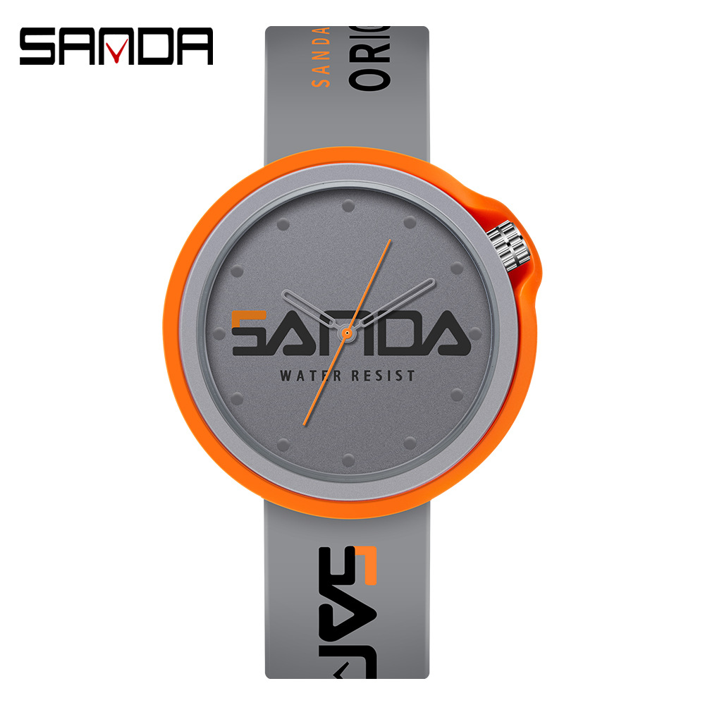 SANDA 3200 nuevo movimiento de cuarzo Correa silicona simple casual deportes al aire libre reloj estudiante