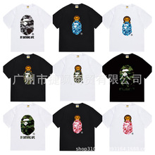 �羳��Ʒ�ʰ汾BAPE����T���Բ�Գ��ͷ����ӡ����Ůͬ��Բ��T����