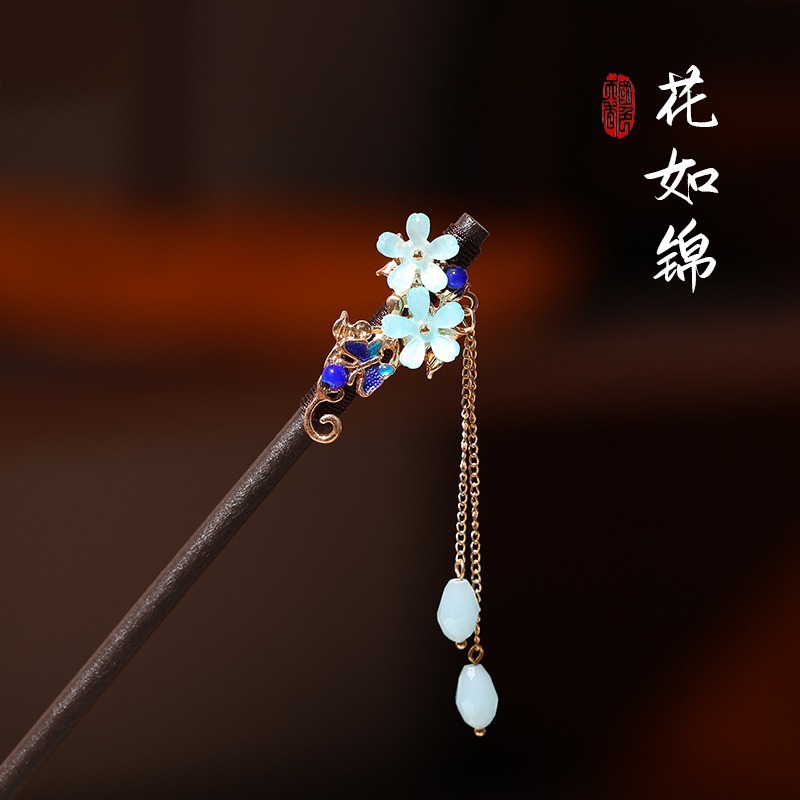 Nuevo estilo chino flange flores alfileres de cabello de alta calidad mujer cabeza trasera alfileres de cabello chino cheongsamos alfileres de cabello tocado