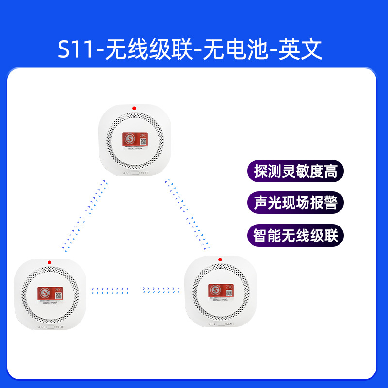 Please see details reminder [s11| Smoke| Independent cascade payment| No battery| English】three packs in a set