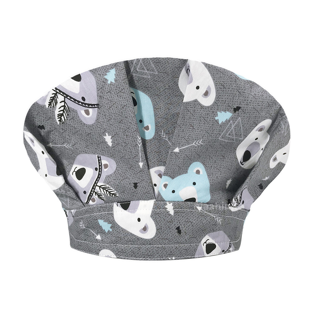 Tapa de operación directa de fábrica impresión femenina pequeño animal lindo sombrero de enfermera algodón salón de belleza odontología oral sombrero