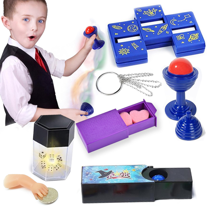 跨境魔术玩具爆炸筛子断物还原来去无踪万变紫色魔盒小鬼手明日环