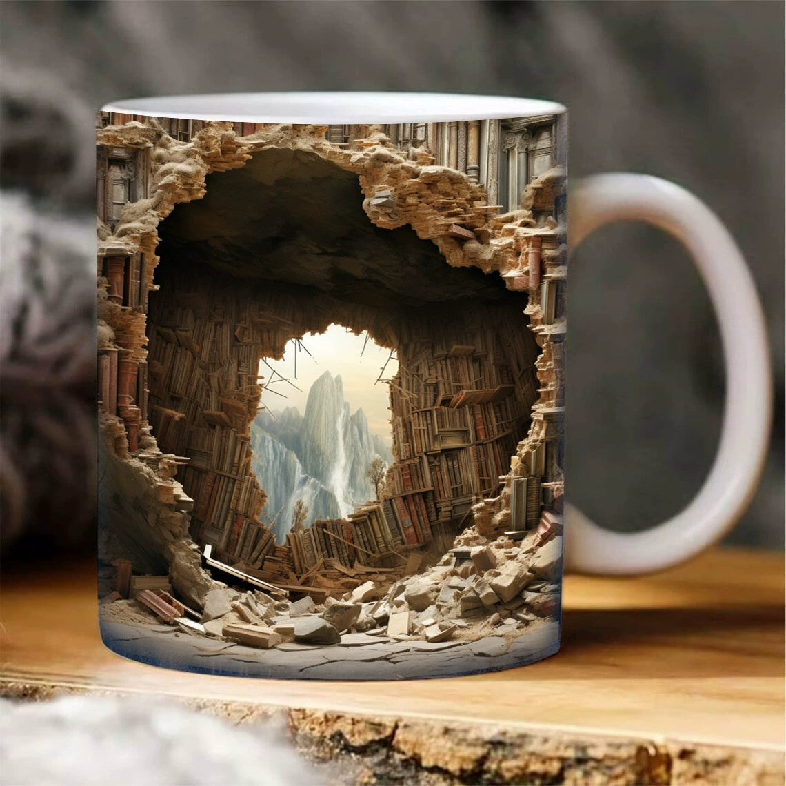 Ceramic Mug Home Creative Library Coffee Cup Cross-Border 3D Bookshelf Mug Ceramic Water Cup