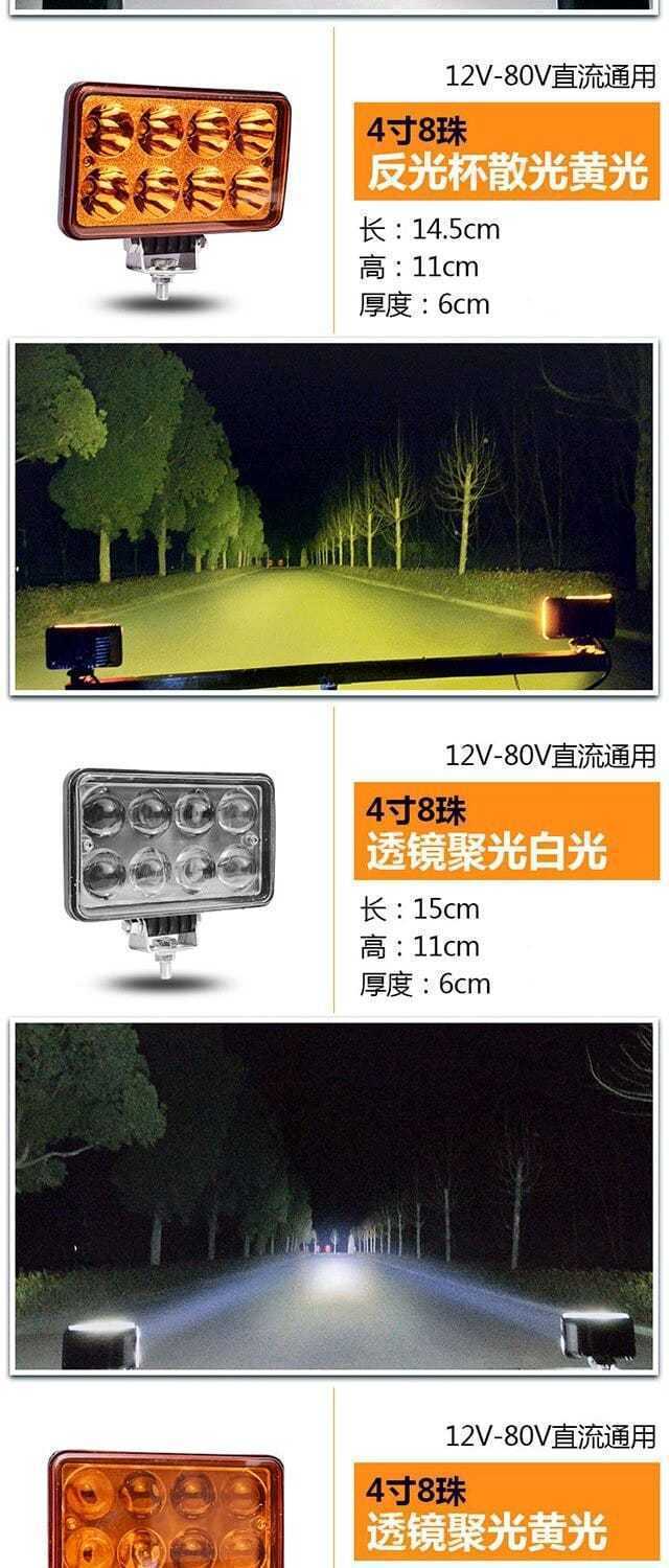 12V 24V Reversing Light Engineering Vehicle Forklift Front Headlight Modified Fog Light Truck Led Spotlight Super Bright Spotlight