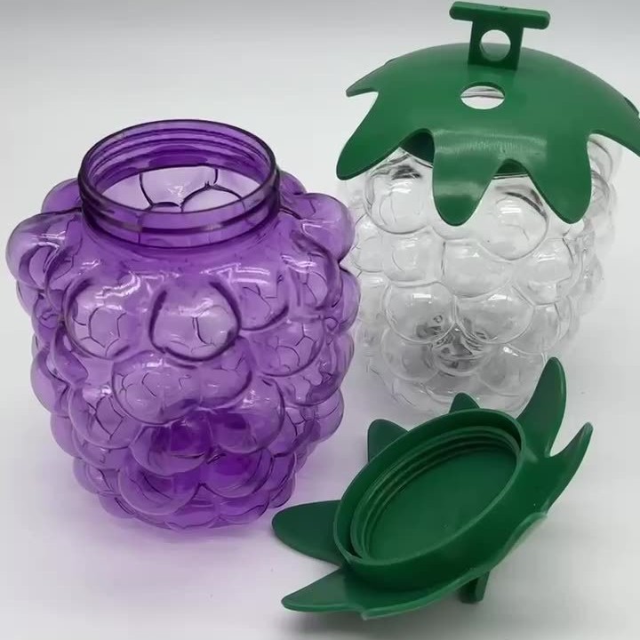 Fabricante de nuevos productos creativos ventas directas de taza de paja de uva transparente de plástico desechable taza de bebida de jugo rojo wy