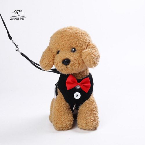 Pet supplies wholesale Teddy Bichon outdoor harness bear bow harness set dog leash dog rope