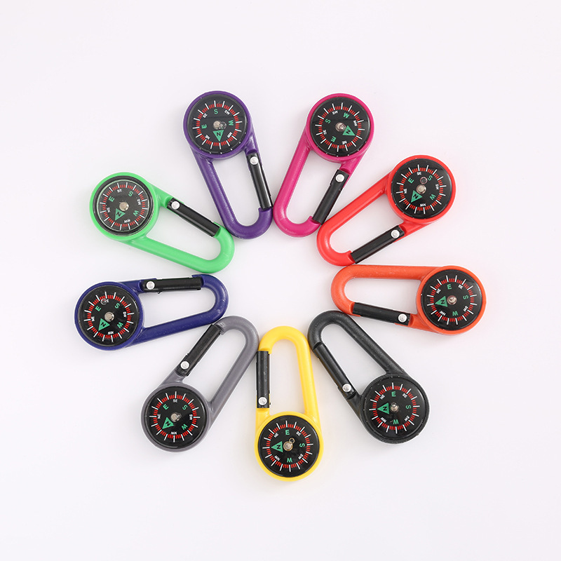 Factory Direct Sales Quick-Hook Carabiner Abs Compass North Needle Multi-Functional Backpack Buckle Outdoor Portable Compass