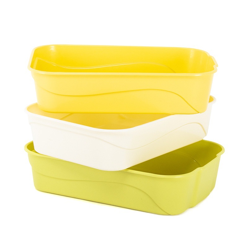 Simple PP semi-cerrado gatito caja de arena anti-Splash borde alto gato aseo suministros para Mascotas Fábrica en stock