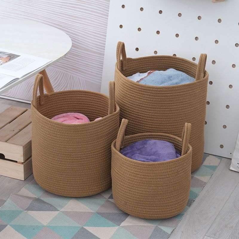 Cesta de ropa sucia simple de paja de yute, almacenamiento en el hogar, artículos diversos en el dormitorio, juguetes, entrega prioritaria después de la recolección
