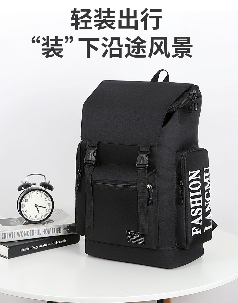 Wholesale of new fashionable, simple and large-capacity shoulder bags, business commuting and casual backpacks, nylon fabric computer backpacks Specification drawing