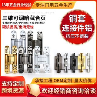 厂家三维可调暗藏合页 隐形门隐藏式十字合页 木门内外开暗装铰链