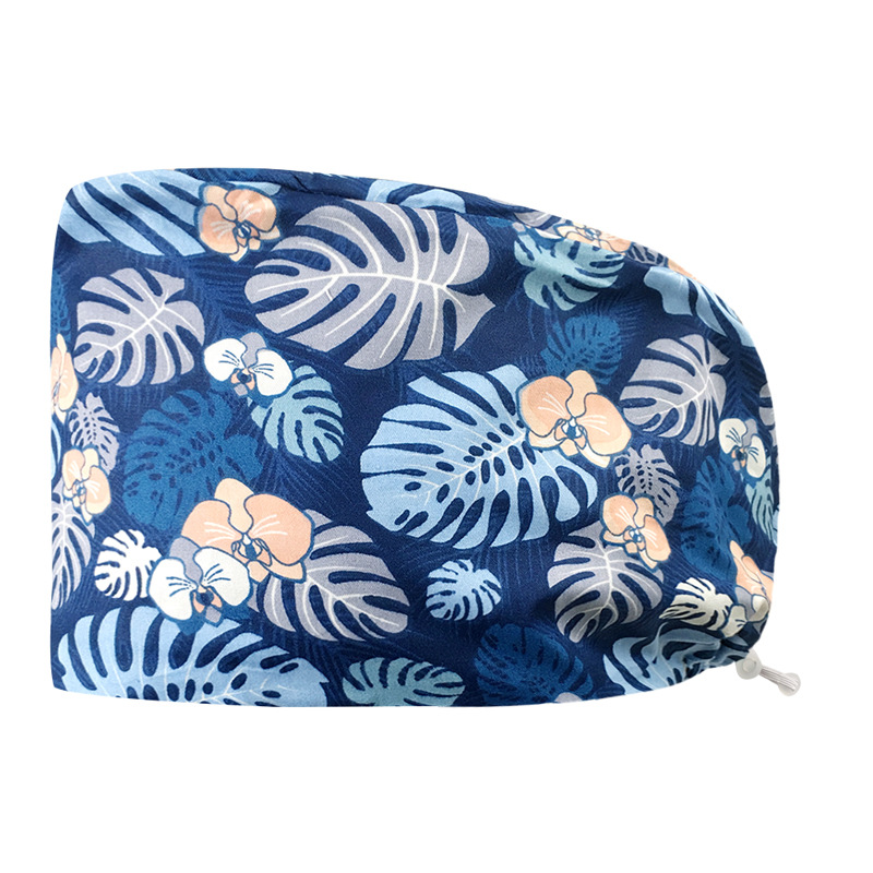 Pareja de dibujos animados lindo impreso puro algodón oral belleza médico tapa de trabajo tapa quirúrgica tapa de la enfermera de la sala de operaciones femenina