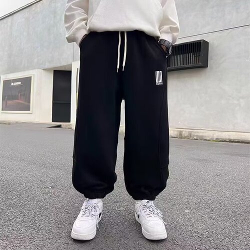 Men's Padded Corduroy Winter Thick Medium and Large Children's Loose Matchable Casual Trendy Sport Pants