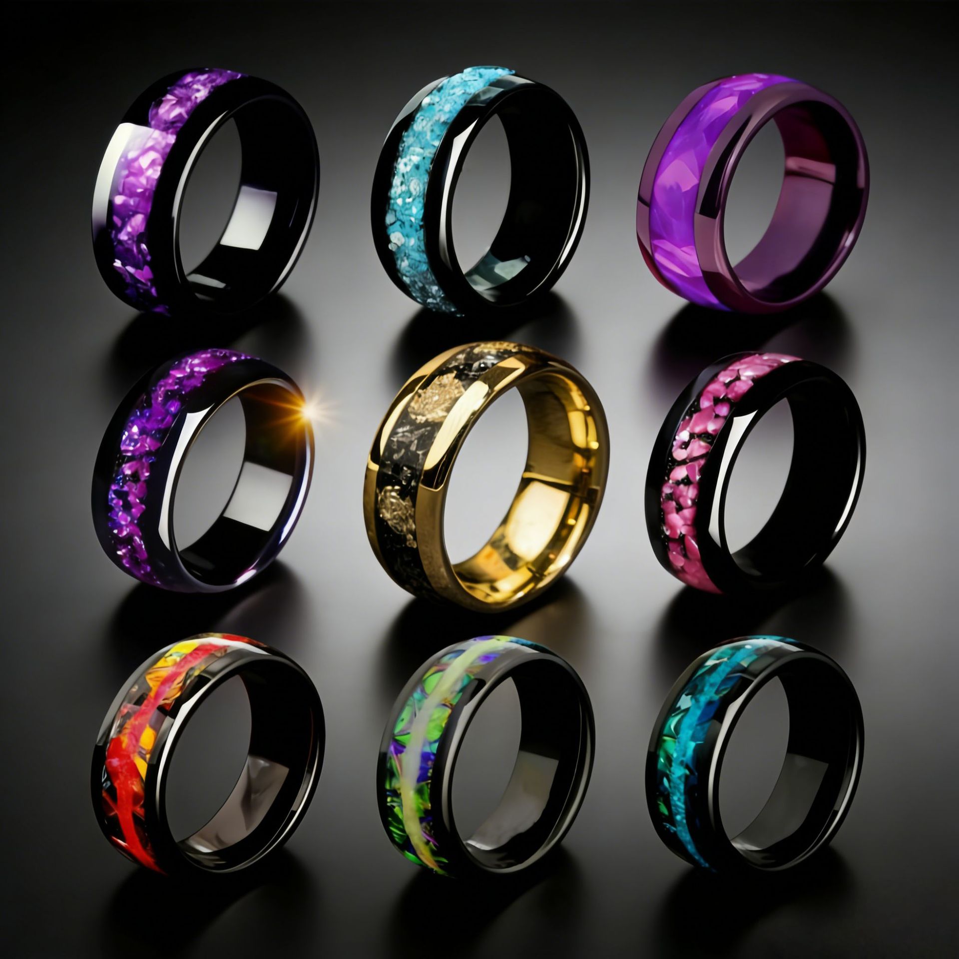 Golden fashionable ring stainless steel