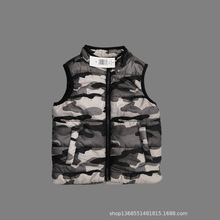 跨境外贸童装原单ANDY&EV*连帽马甲加厚男中小童迷彩可外穿婴童