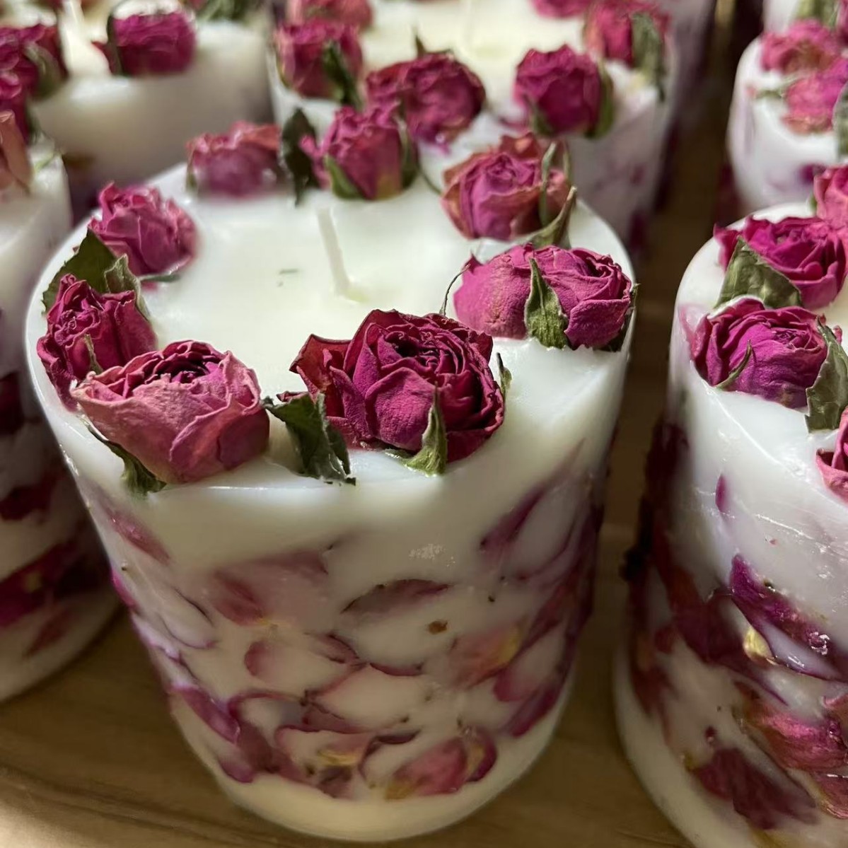 Flores de inmortalidad transfronterizas flores secas rosas de aroma vela floral vela de boda regalo de mano aroma del dormitorio real