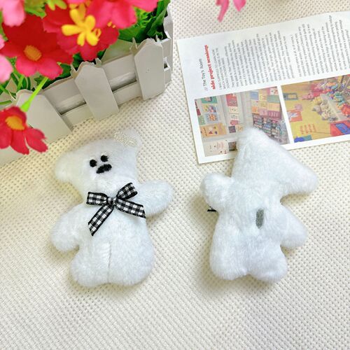 Creative Cartoon Bean Bag Bear Doll Bag Pendant Cute Plush Toy Stuffed Animal Brooch Accessory Hairpin Auxiliary Material 