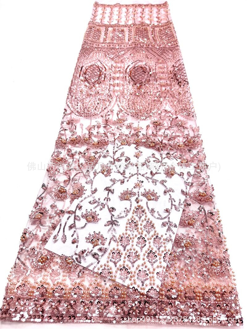 2026 nuevo diseño de fabricantes pesados cuentas bordadas tela de vestido de noche de lujo de alta calidad al por mayor