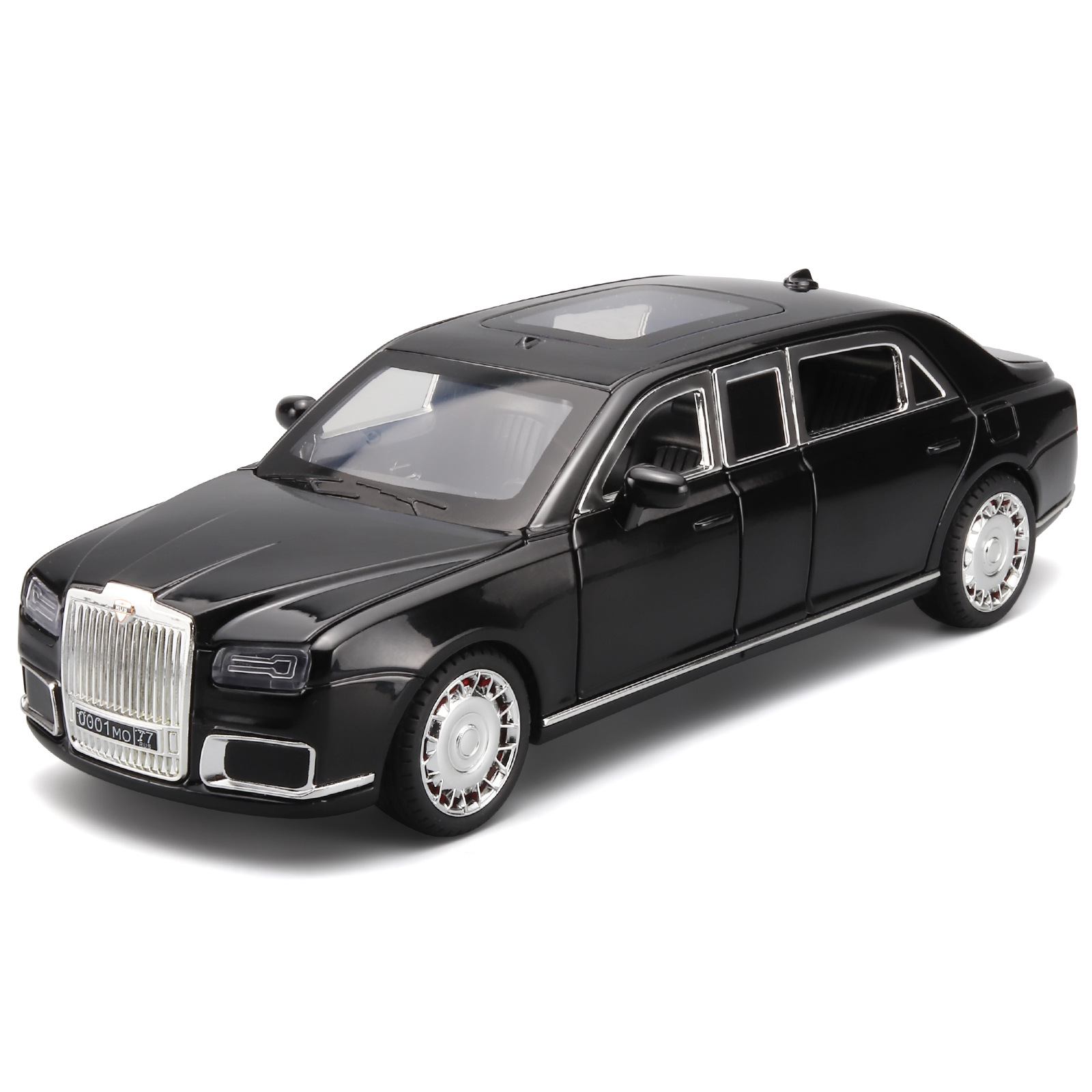 1 / 24 Simulación Arus modelo de aleación de automóvil presidencial con sonido y luz de seis puertas limusina juguetes infantiles transfronterizos