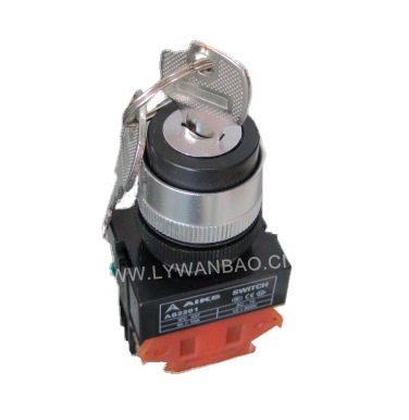 供应 AIKS 爱克斯旋钮开关 AS2201-11Y/3 三档带钥匙