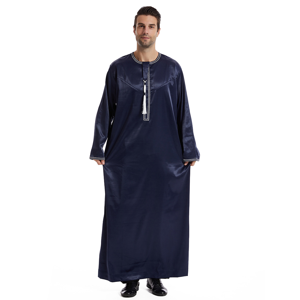 Pánské oblečení, pánská abája z Blízkého východu, jednoduchý muslimský kaftan_voghion.com