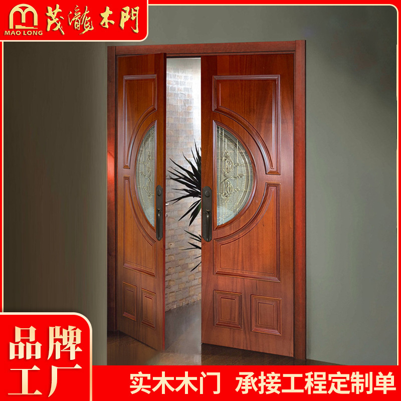 Manufacturers Support Foreign Trade Supply of Sapele Solid Wood Doors with Glass Paint Doors for Home Entrance Doors Double Doors Manufacturers Support Foreign Trade Supply of Sapele Solid Wood Doors with Glass Paint Doors for Home Entrance Doors Double Doors