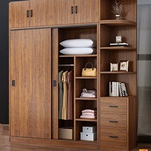 衣柜家用卧室出租房用现代简约实木简易组装经济型收纳储藏大柜r*
