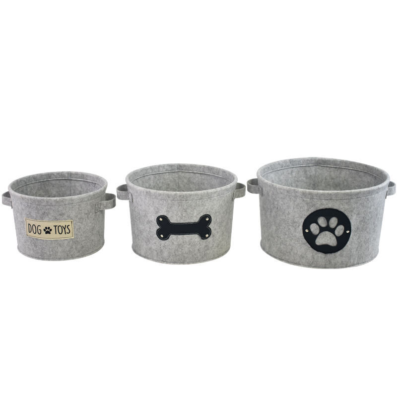 毛毡收纳套装浴室洗衣服收纳篮换脏衣篓玩具三件套收纳篮