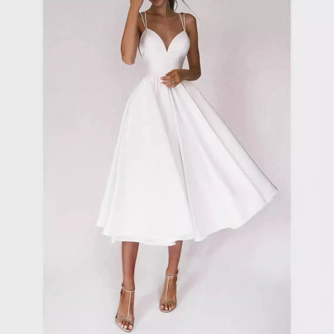 2021 Spring and Summer New Cross-Border Aliexpress Amazon European and American Clothing Multi-Color Suspender Sexy Large Swing Dress