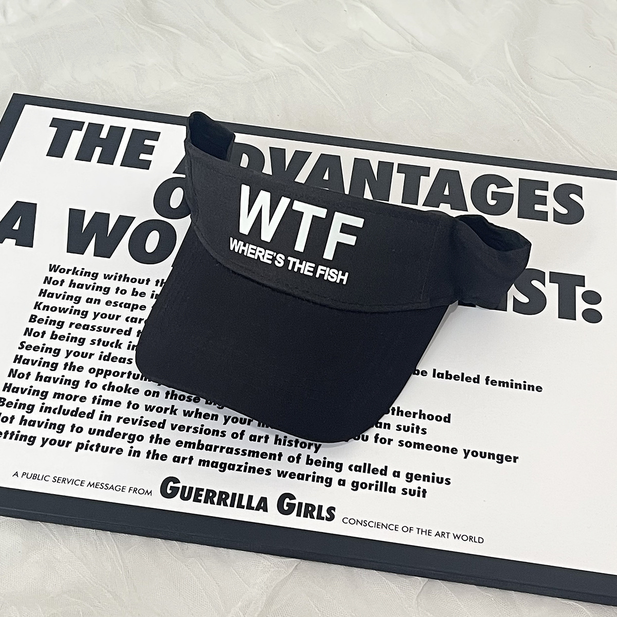 Unisex WTF printed letter empty top hat display face small UV protection sun hat casual everything for men and women_voghion.com