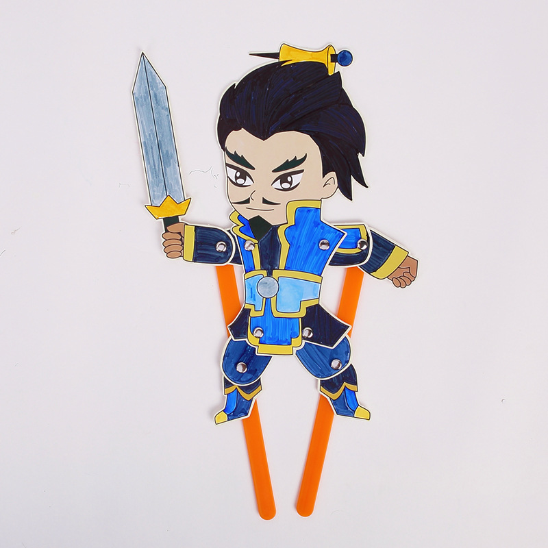 Juego de sombras Diy hecho a mano Viaje al oeste Personajes Puzzle para niños Paquete de material de pintura Jardín de infantes Juguetes de ensamblaje creativo