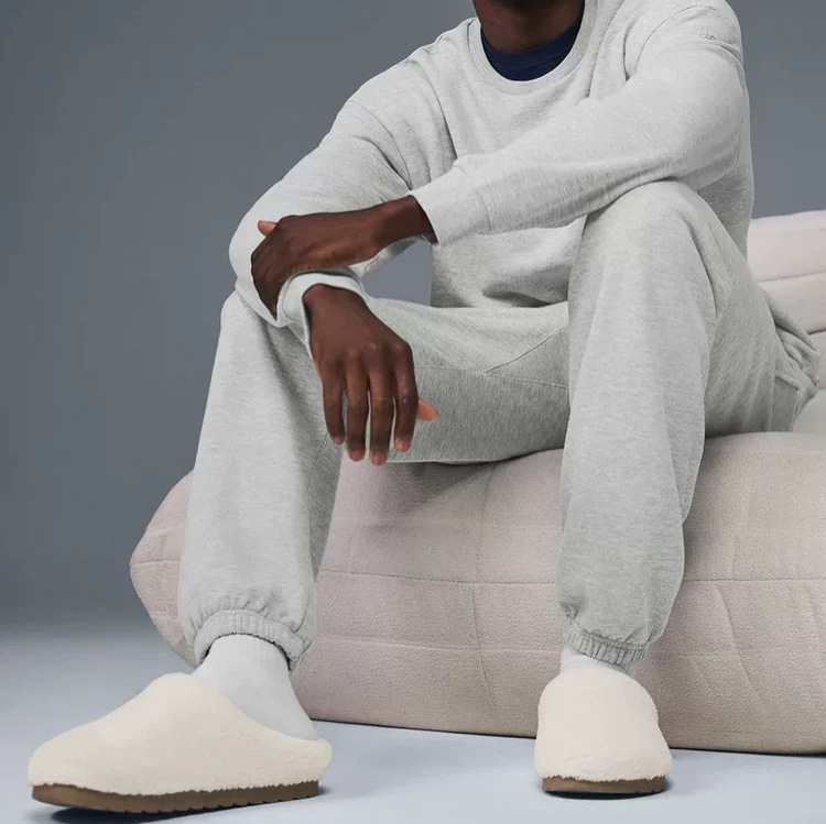 Alo Jogger Pants, Long Pants for Sports, Fitness, Casual Wear, Comfortable Gray-Black Versatile Pants, Unisex