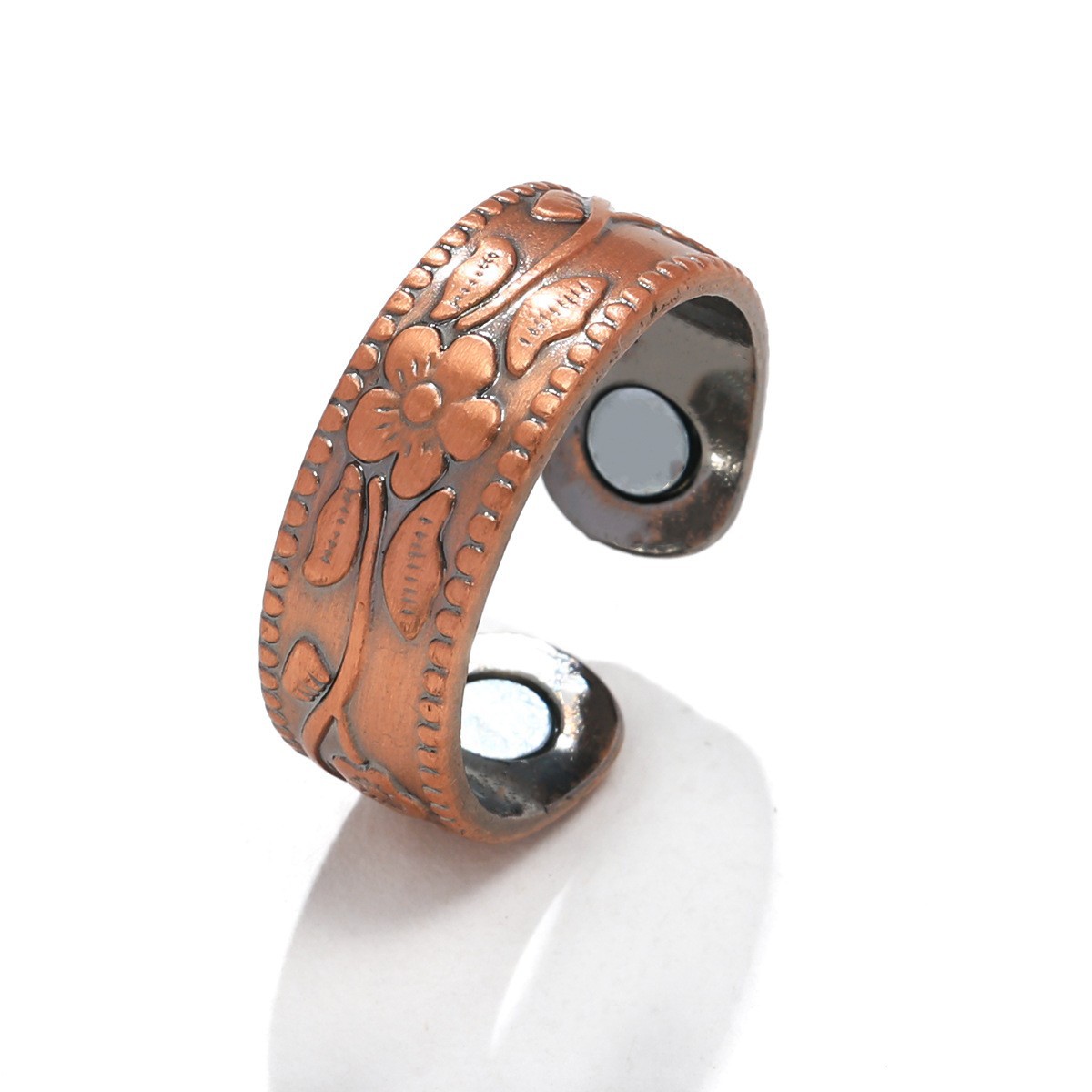 Pulseras de pareja populares europeas y americanas, joyería de metal con superficie lisa, magnética, ajustable y de extremo abierto para hombres y mujeres.