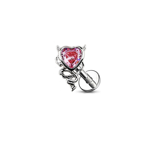 Gaibei European and American cross-border heart-shaped navel ring, navel nail, devil nose nail, lip nail, breast ring, earring, stainless steel jewelry