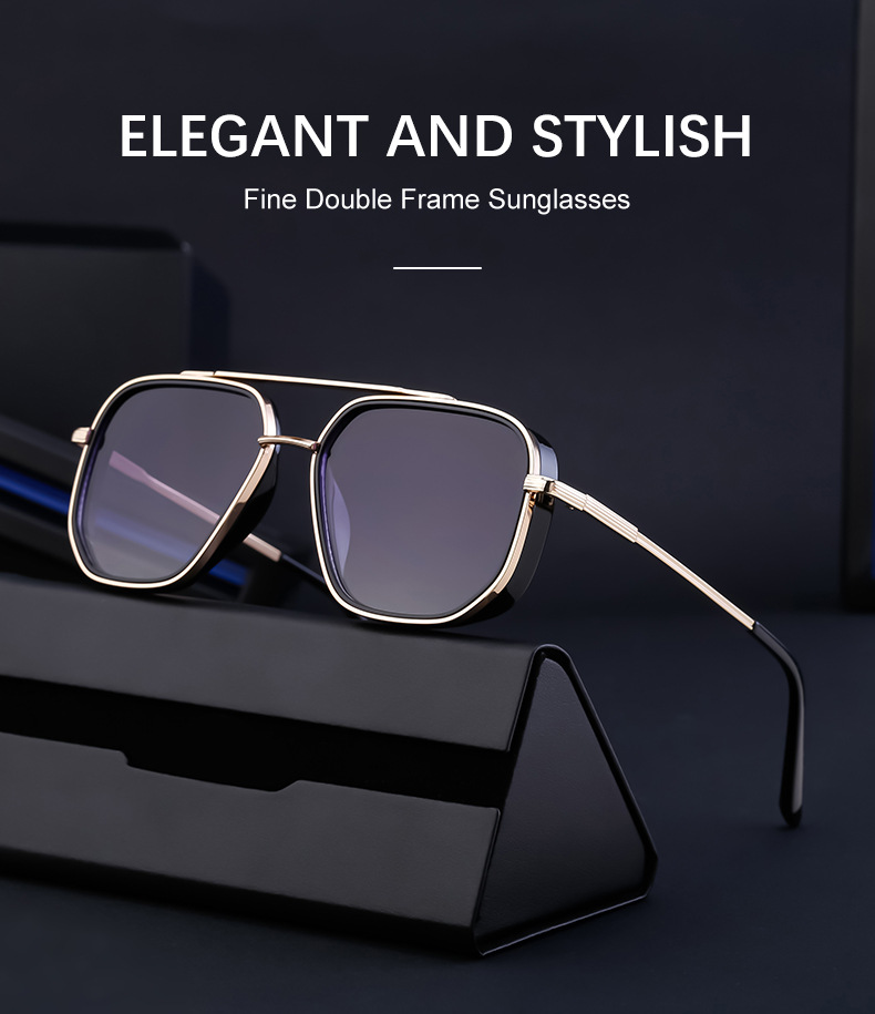 Lunettes de soleil polyvalentes décontractées et polyvalentes, Style Punk européen et américain pour hommes, boîte rétro, nouvelle tendance 2024_voghion.com