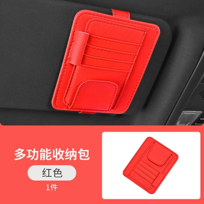 Car Glasses Clip/Bill Clip Multifunctional Car Glasses Clip Card - c32-exquisite-red