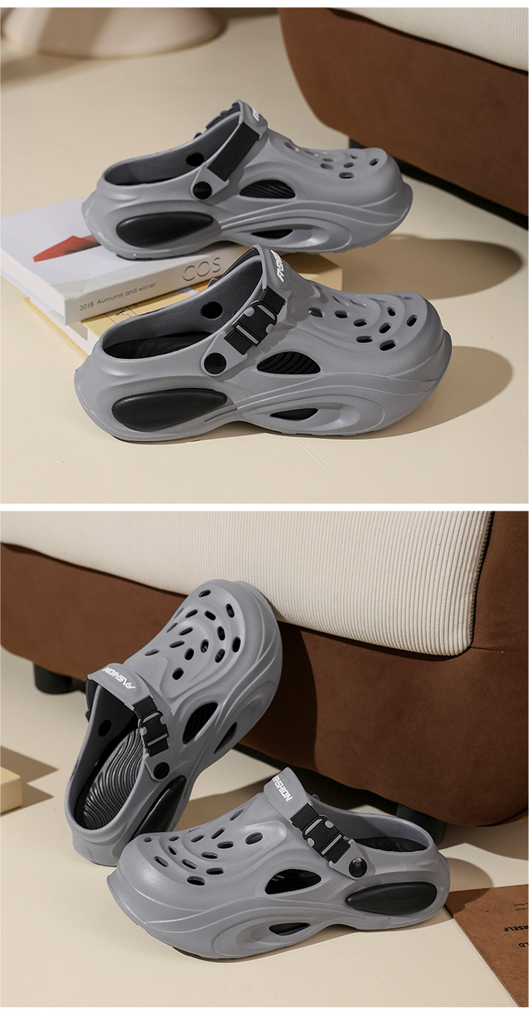 Comfortable Men's Perforated Casual Clogs For Summer Driving_voghion.com