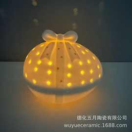 复活节鸡蛋彩蛋陶瓷复活节装饰品led灯发光镂空蛋摆件复活节礼品