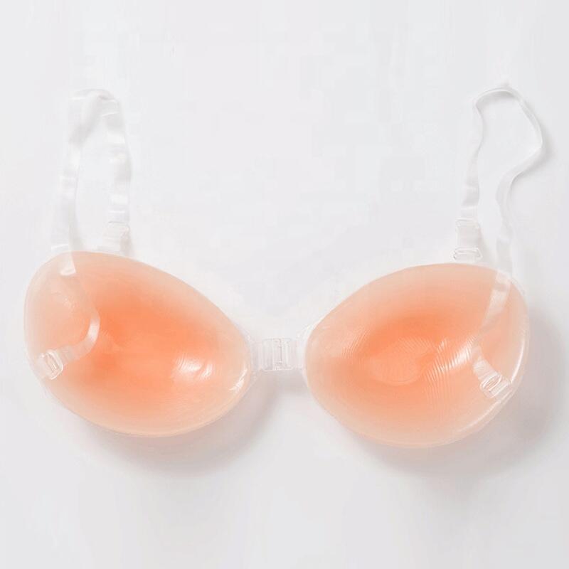 Sujetador invisible de silicona 3 veces engrosada correa de hombro desmontable vestido autoadhesivo invisible Sujetador de silicona